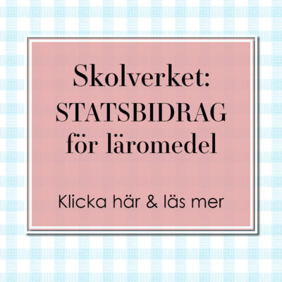 statsbidrag skolverket för läromedel